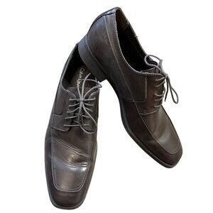 Calvin Klein Leather Oxford Dress Shoes Men's Size 11M Elroy Derby Formal‎ Brown